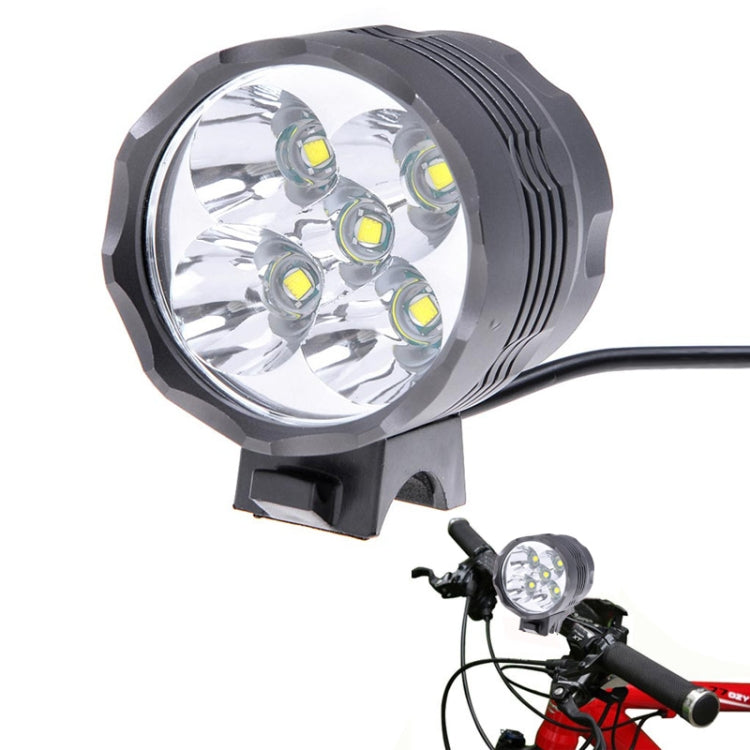 5 x CREE XM-L T6 1600~2000LM 3-Mode White Bicycle Light and Headlight (KX-H377)(Grey)