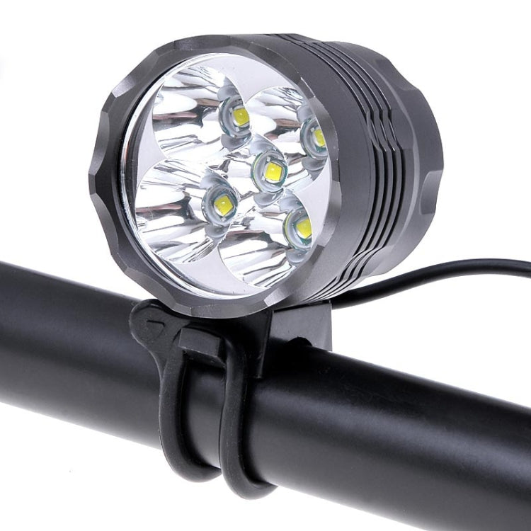 5 x CREE XM-L T6 1600~2000LM 3-Mode White Bicycle Light and Headlight (KX-H377)(Grey)