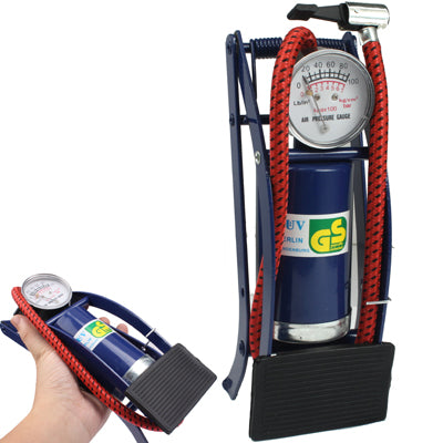 Portable Foot Operated Cylinder Tire Pump Inflator for Basketball Bicycle(Blue)