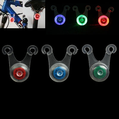 Battery Powered LED Tail Light Saddle Light for Bicycle Bike (Random Color Delivery)