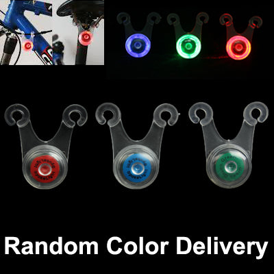 Battery Powered LED Tail Light Saddle Light for Bicycle Bike (Random Color Delivery)
