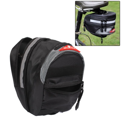 Cycling Bicycle Saddle Outdoor Pouch Seat Bag(Black)