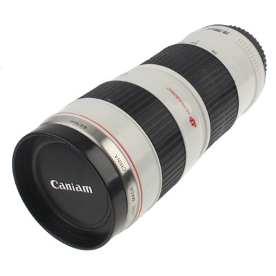 Unique Plastic Simulation Dummy Zoom Lens (EF70-200mm G/ 4 USM) Coffee Cup Mug, Stainless steel liner(White)