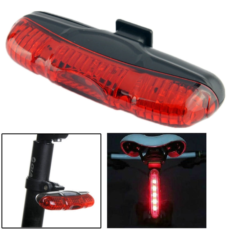 3-Mode 5-LED Bicycle Safety Mount Taillight (XJ-2212)(Red)