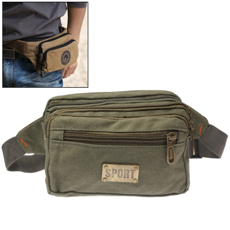 Multi Pocket Canvas Waist Bag