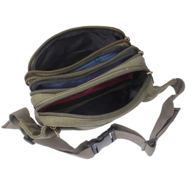 Multi Pocket Canvas Waist Bag
