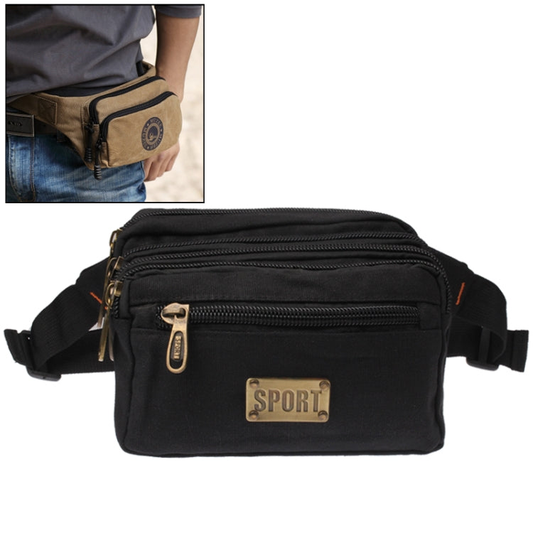 Multi Pocket Canvas Waist Bag