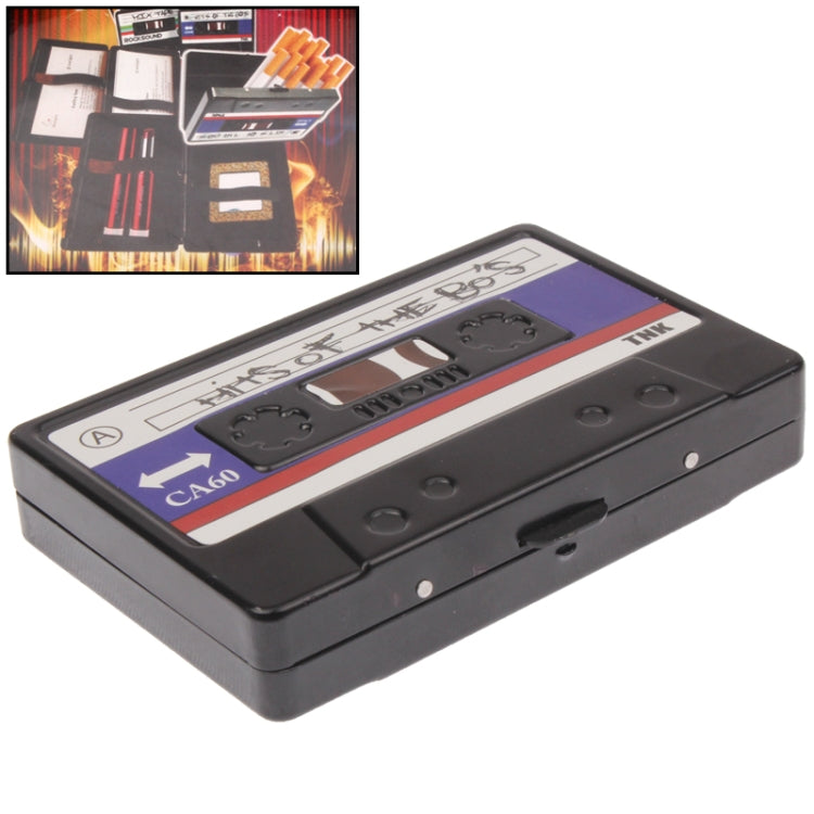Retro Pop Cassette Style Metal Cigarette / Name Card / Lipstick Storage Case Box(Black)