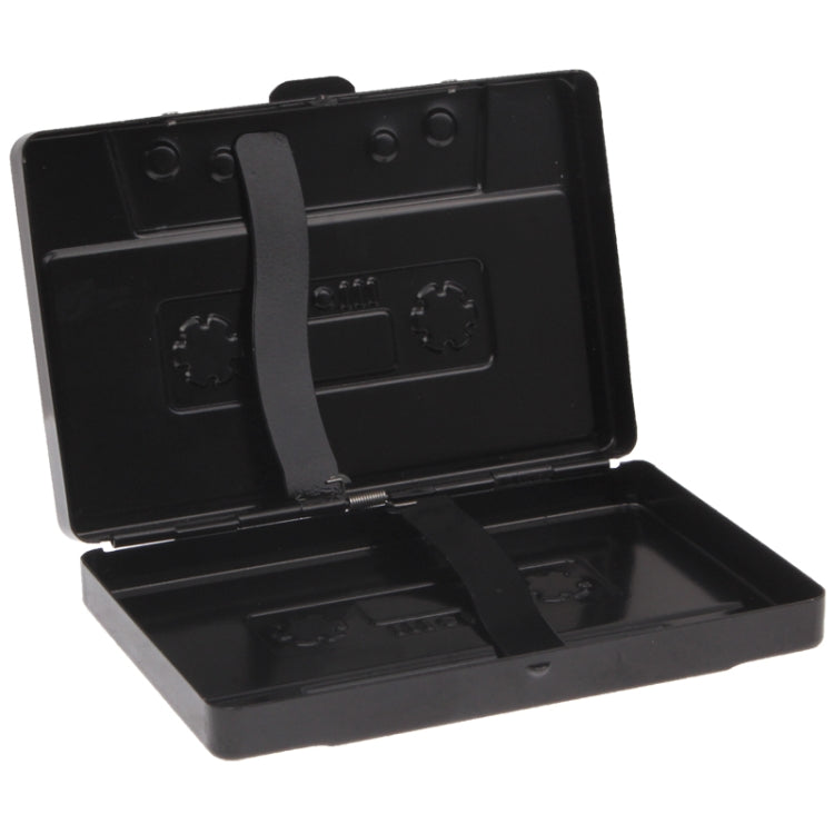 Retro Pop Cassette Style Metal Cigarette / Name Card / Lipstick Storage Case Box(Black)