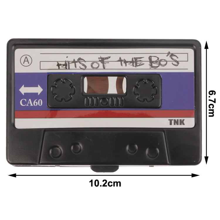 Retro Pop Cassette Style Metal Cigarette / Name Card / Lipstick Storage Case Box(Black)