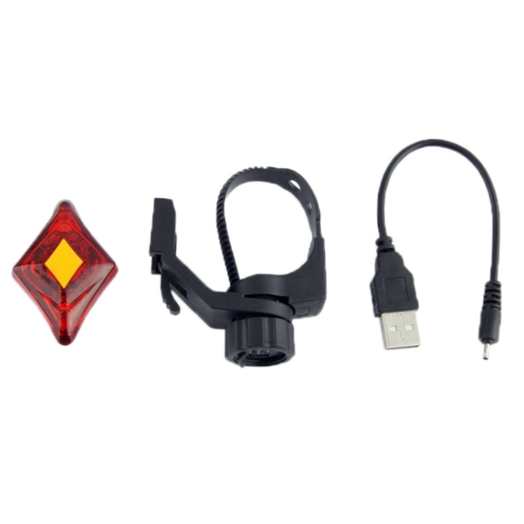 USB Rechargeable 3-Mode 2-LED Red Light Bicycle Taillight (GE-1)