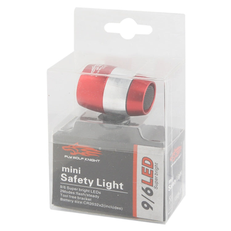 2-mode Mini Safety LED Light with 6 Bulbs for Bicycle (Red)
