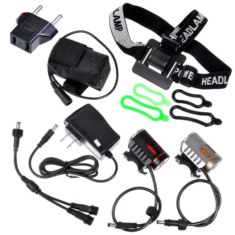 CREE XM-L L2 3-Mode 600lm White 2 LED Bicycle Light / LED Headlamp