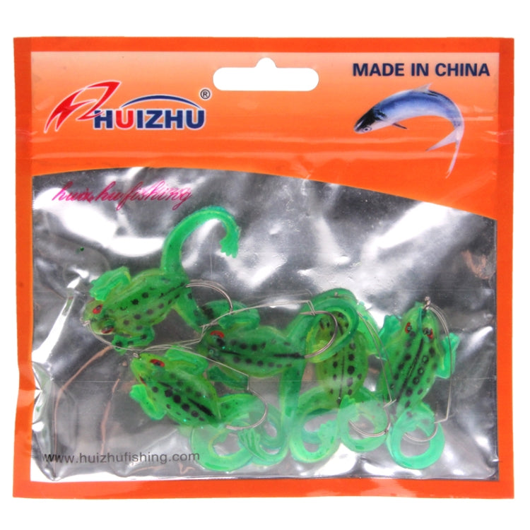 5 PCS 10g Fishing Mini Frog Shaped Bait Lure(Green)