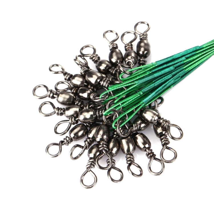 60 PCS Lure Coated Leader black Wire Trace Pike Sea Fishing 15 / 20 / 25cm(Black)