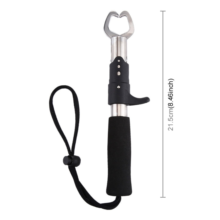 Stainless Steel Fish Lip Gripper with Handle Adjustable lanyard(Black)