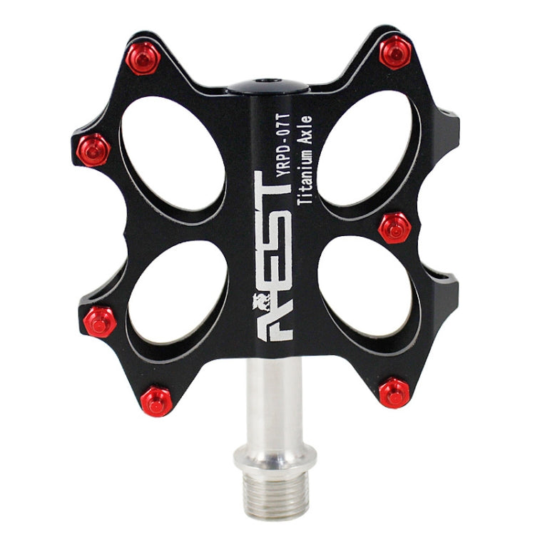 AEST Replacement Aluminum Alloy Bike MTB Platform Pedals, CNC Titanium Spindle Ti Axle, 07T (Black)