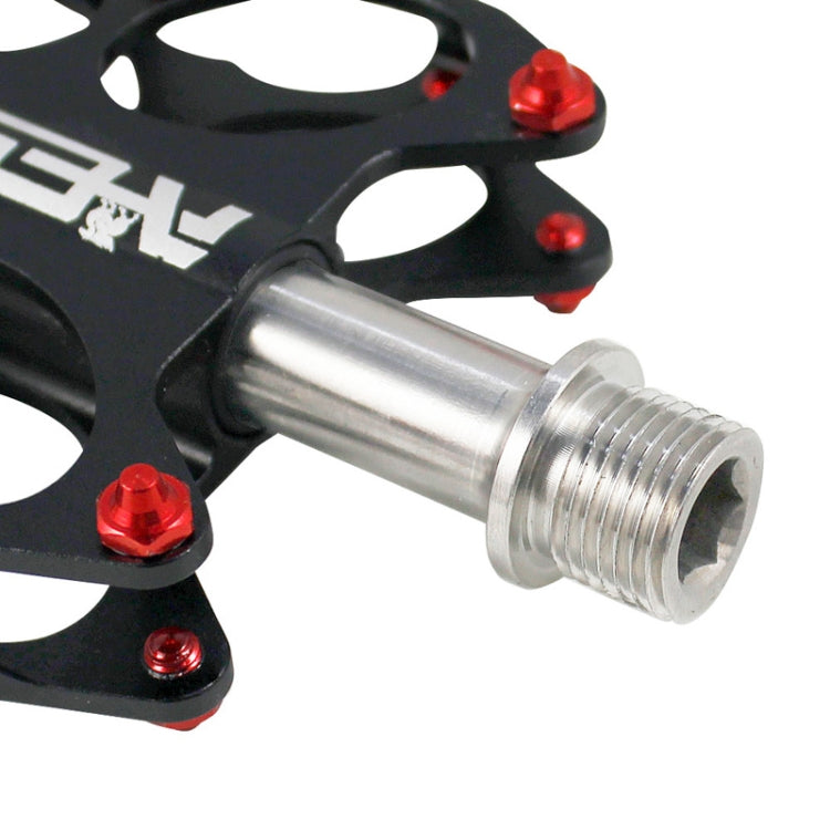AEST Replacement Aluminum Alloy Bike MTB Platform Pedals, CNC Titanium Spindle Ti Axle, 07T (Black)