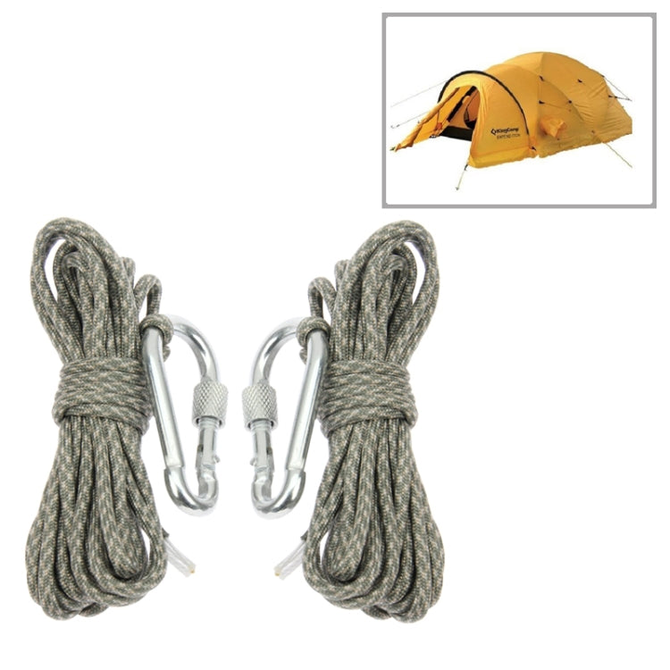 2 PCS Durable Seven-core Alloy Carabiner Tent Rope Umbrella Rope with Carabiner, Length: 4m, Camouflage Color