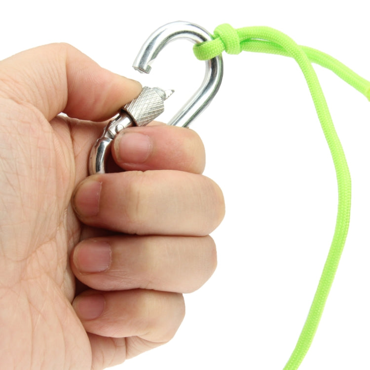 2 PCS Durable Seven-core Alloy Carabiner Fluorescent Tent Rope Umbrella Rope with Carabiner, Length: 4m