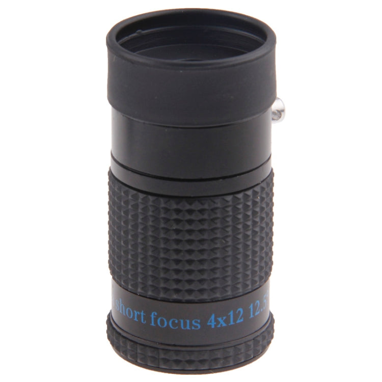 Extra Short Focus 4x12 Waterproof Mini Monocular Telescope Typoscope Microscope(Black)