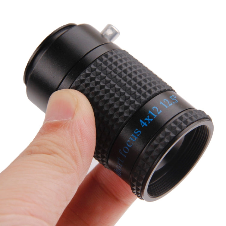 Extra Short Focus 4x12 Waterproof Mini Monocular Telescope Typoscope Microscope(Black)