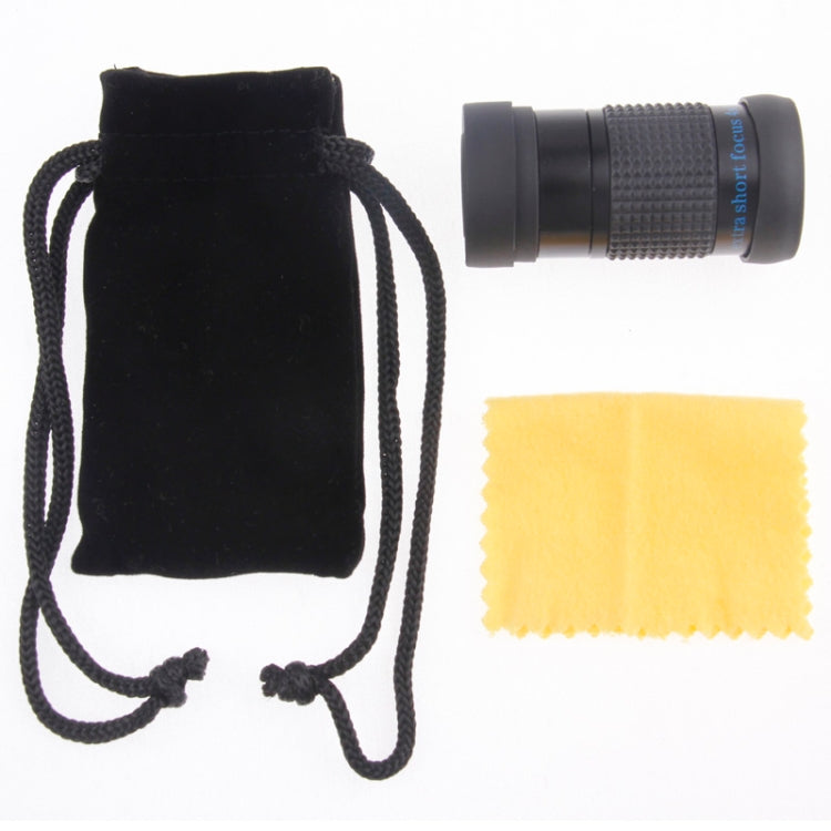 Extra Short Focus 4x12 Waterproof Mini Monocular Telescope Typoscope Microscope(Black)
