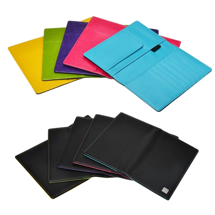 Classical Leather Passport Travel Wallet Case with Card Slots &Wallet & Pen Strap (Random Color Delivery)