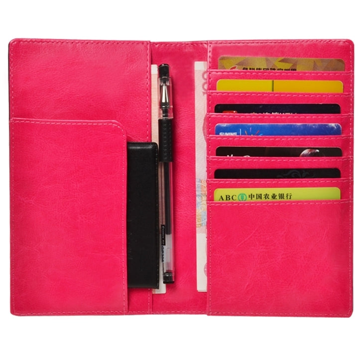 Classical Leather Passport Travel Wallet Case with Card Slots &Wallet & Pen Strap (Random Color Delivery)