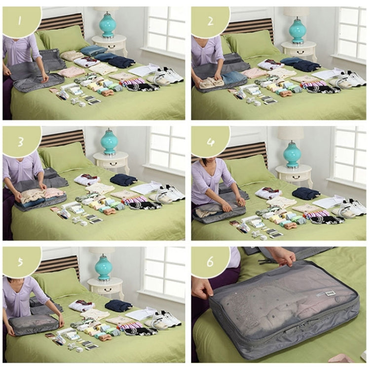 7pcs Waterproof Storage Bag for Travel(Grey)