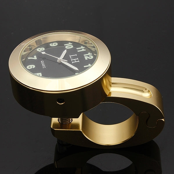 Universal Waterproof Motorcycle Motorbike Handlebar Mount Clock(Gold)