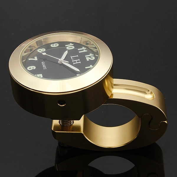 Universal Waterproof Motorcycle Motorbike Handlebar Mount Clock(Gold)