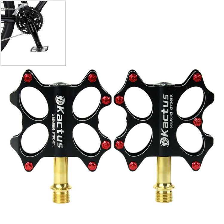 KACTUS Bike MTB BMX Platform Flat Pedals CNC Gold-plating Stainless Steel Axle