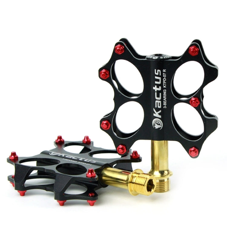 KACTUS Bike MTB BMX Platform Flat Pedals CNC Gold-plating Stainless Steel Axle