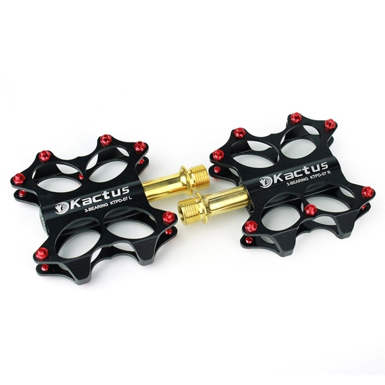 KACTUS Bike MTB BMX Platform Flat Pedals CNC Gold-plating Stainless Steel Axle