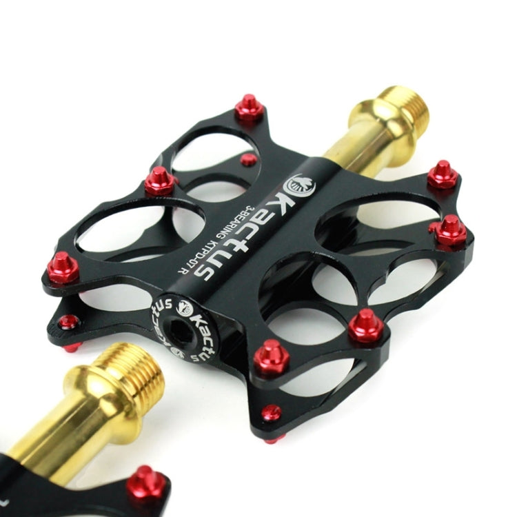 KACTUS Bike MTB BMX Platform Flat Pedals CNC Gold-plating Stainless Steel Axle