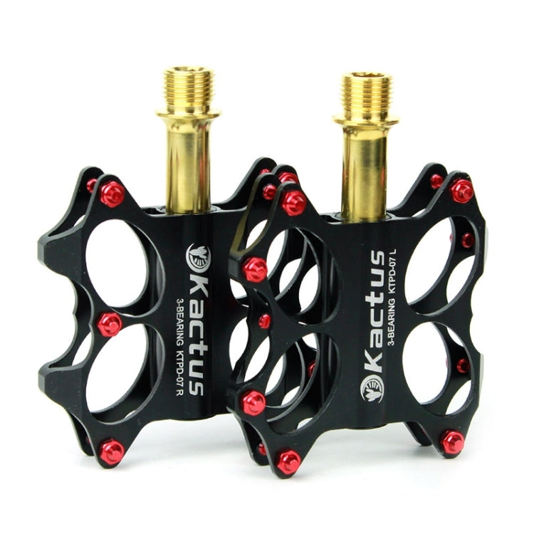 KACTUS Bike MTB BMX Platform Flat Pedals CNC Gold-plating Stainless Steel Axle