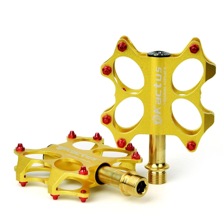 KACTUS Bike MTB BMX Platform Flat Pedals CNC Gold-plating Stainless Steel Axle