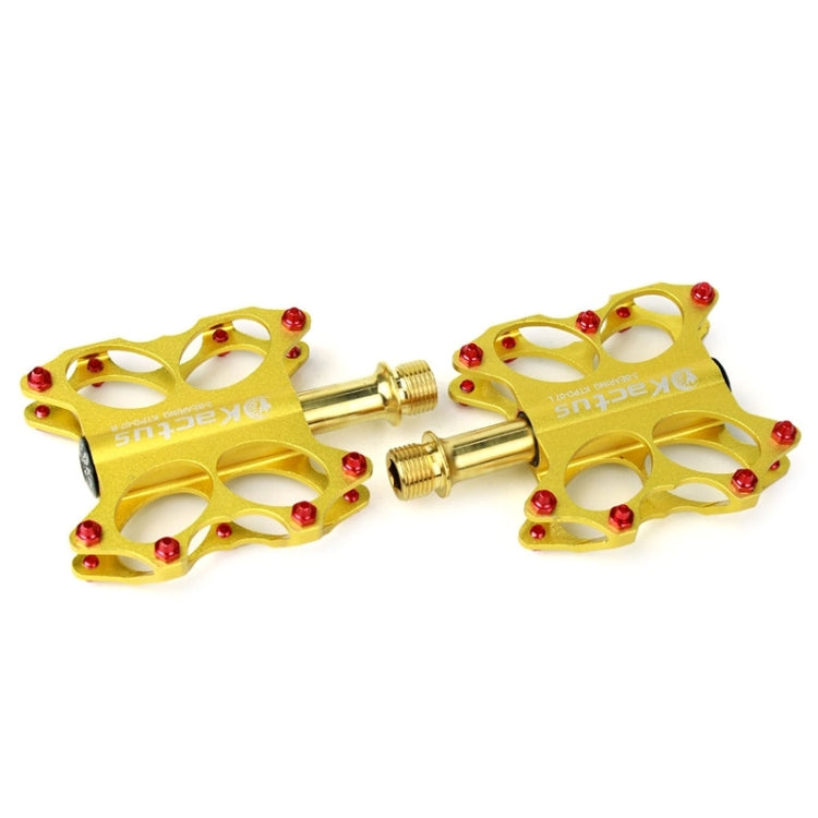 KACTUS Bike MTB BMX Platform Flat Pedals CNC Gold-plating Stainless Steel Axle