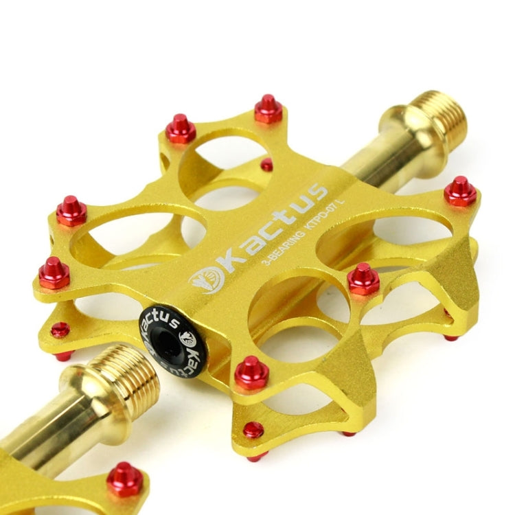 KACTUS Bike MTB BMX Platform Flat Pedals CNC Gold-plating Stainless Steel Axle