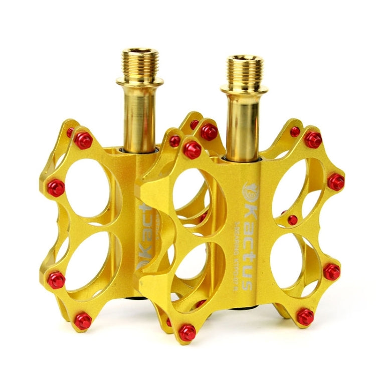 KACTUS Bike MTB BMX Platform Flat Pedals CNC Gold-plating Stainless Steel Axle