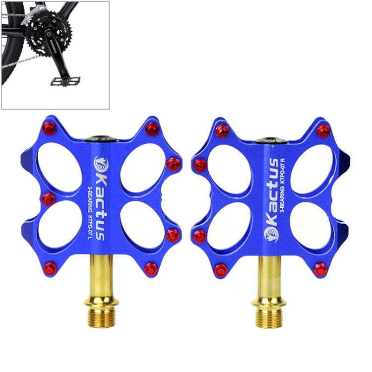 KACTUS Bike MTB BMX Platform Flat Pedals CNC Gold-plating Stainless Steel Axle