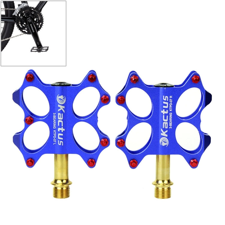 KACTUS Bike MTB BMX Platform Flat Pedals CNC Gold-plating Stainless Steel Axle
