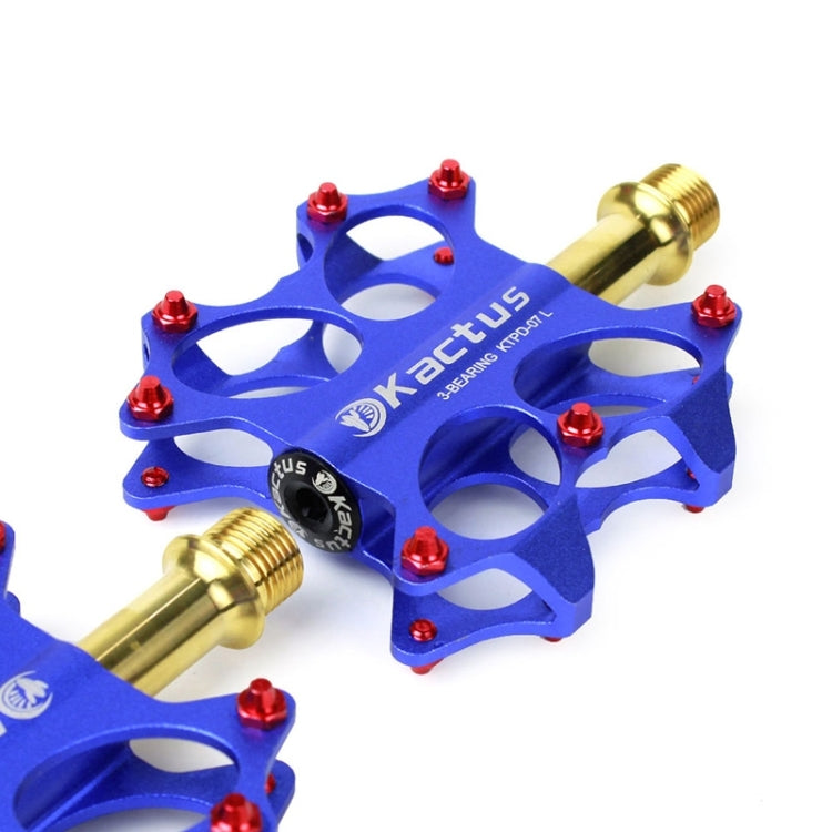 KACTUS Bike MTB BMX Platform Flat Pedals CNC Gold-plating Stainless Steel Axle