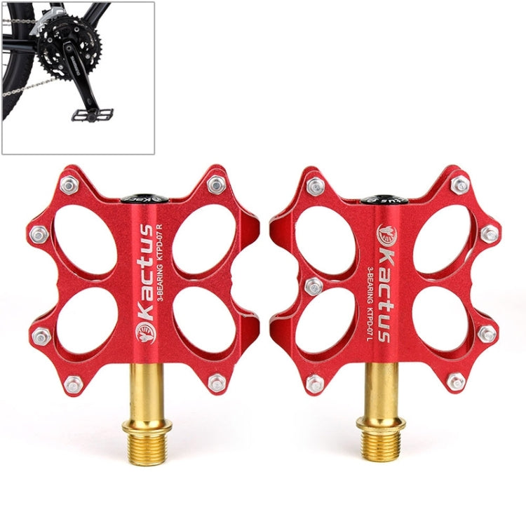 KACTUS Bike MTB BMX Platform Flat Pedals CNC Gold-plating Stainless Steel Axle