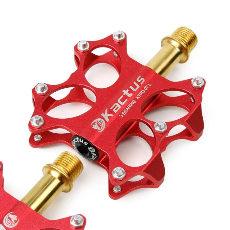 KACTUS Bike MTB BMX Platform Flat Pedals CNC Gold-plating Stainless Steel Axle