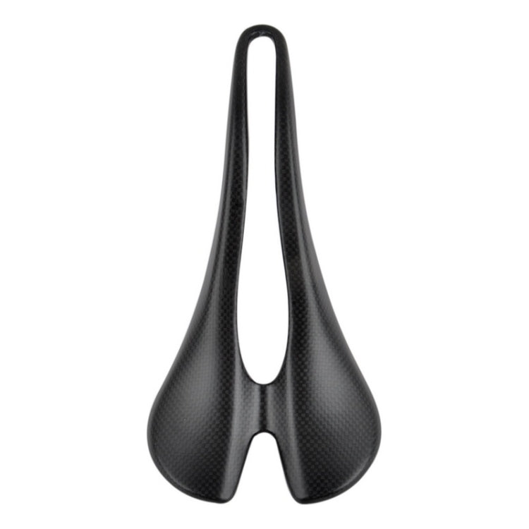 Bicycle Matte Full Carbon Fiber Cushion Hollow Saddle Seat(Black)