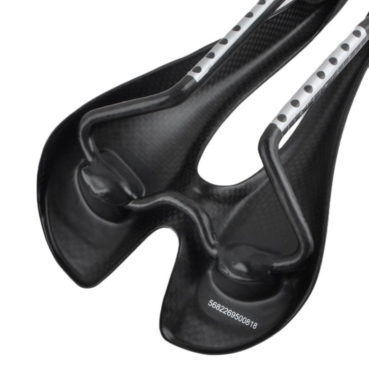 Bicycle Matte Full Carbon Fiber Cushion Hollow Saddle Seat(Black)