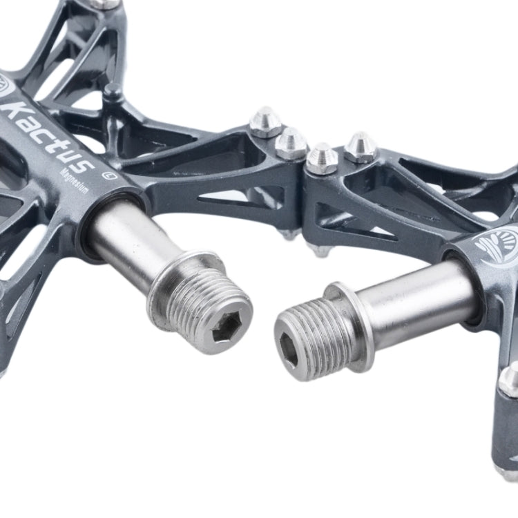 Magnesium Pedals Platform CNC Steel Axle 9/16 inch for Kactus Bike MTB(Grey)