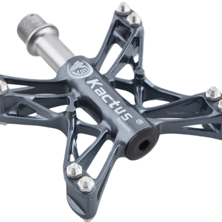 Magnesium Pedals Platform CNC Steel Axle 9/16 inch for Kactus Bike MTB(Grey)